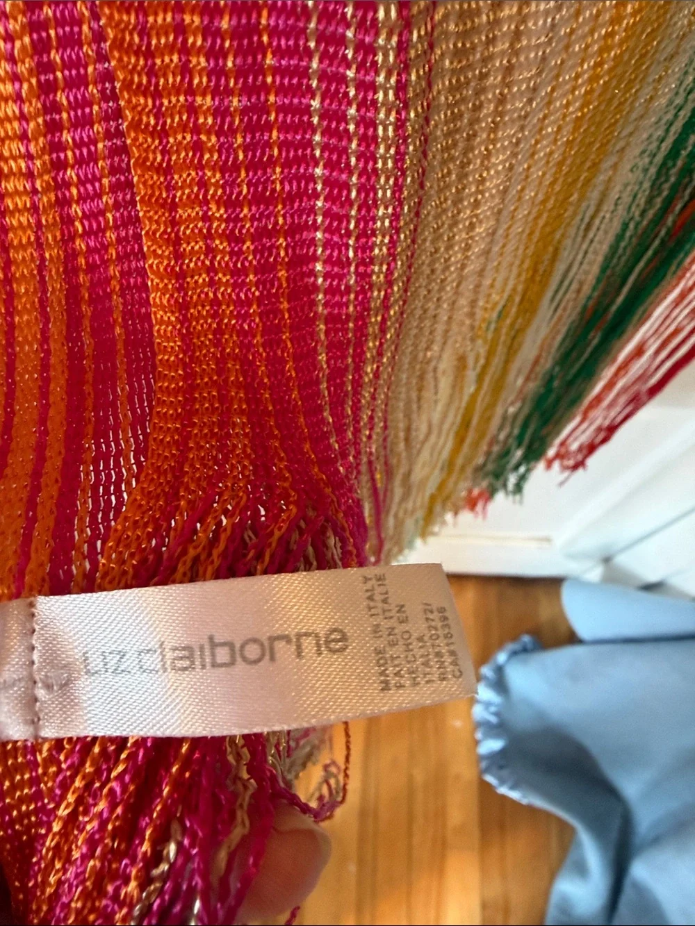 Liz Claiborne Rainbow Stripe Fringe scarf